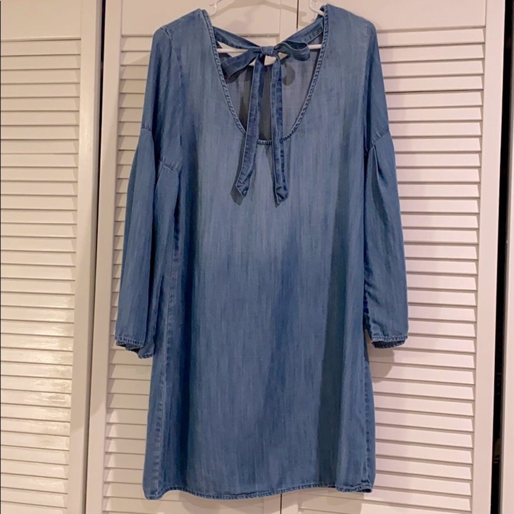 Anthropologie Cloth & Stone Chambray Dress, PM - Picture 5 of 8